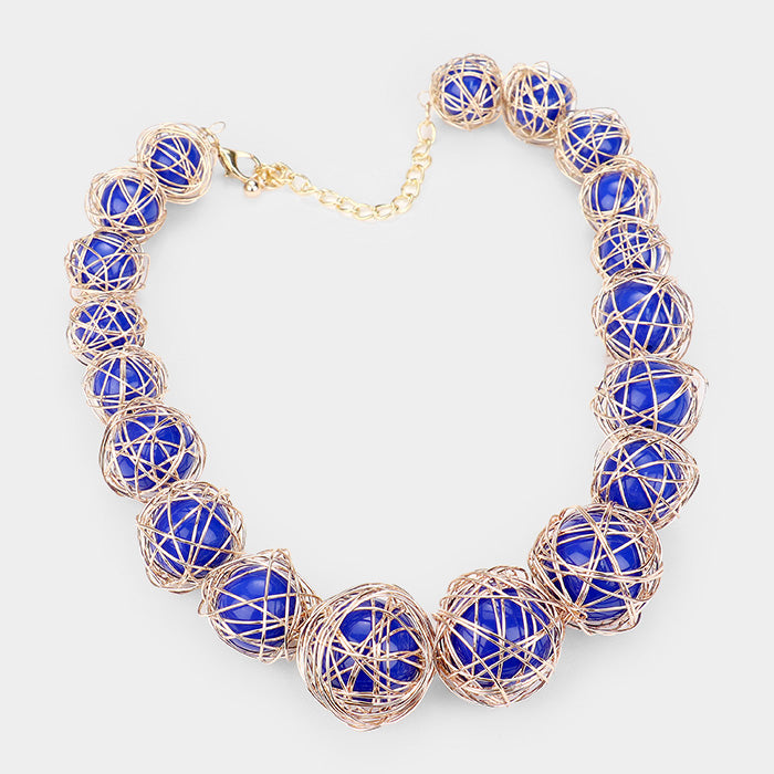 iLLASPARKZ Wire Wrap Statement Collar Necklace