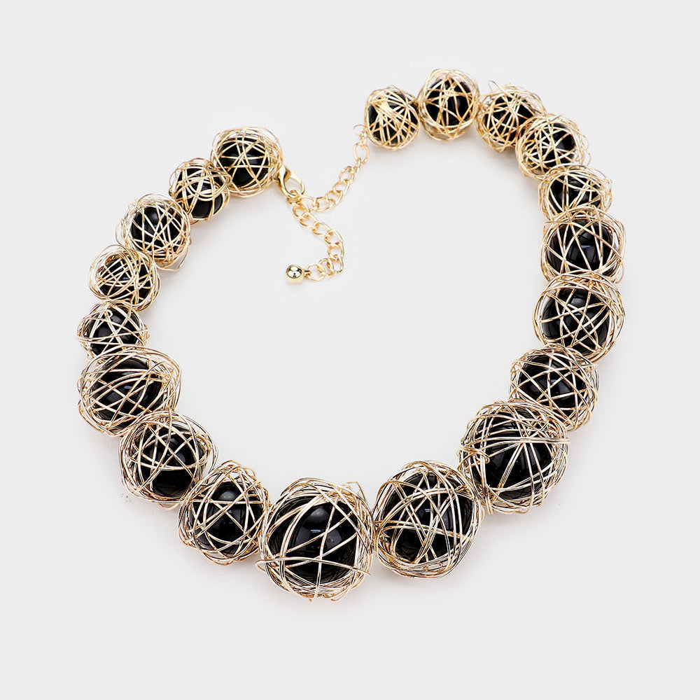 iLLASPARKZ Wire Wrap Statement Collar Necklace