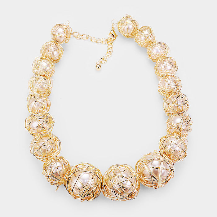 iLLASPARKZ Wire Wrap Statement Collar Necklace