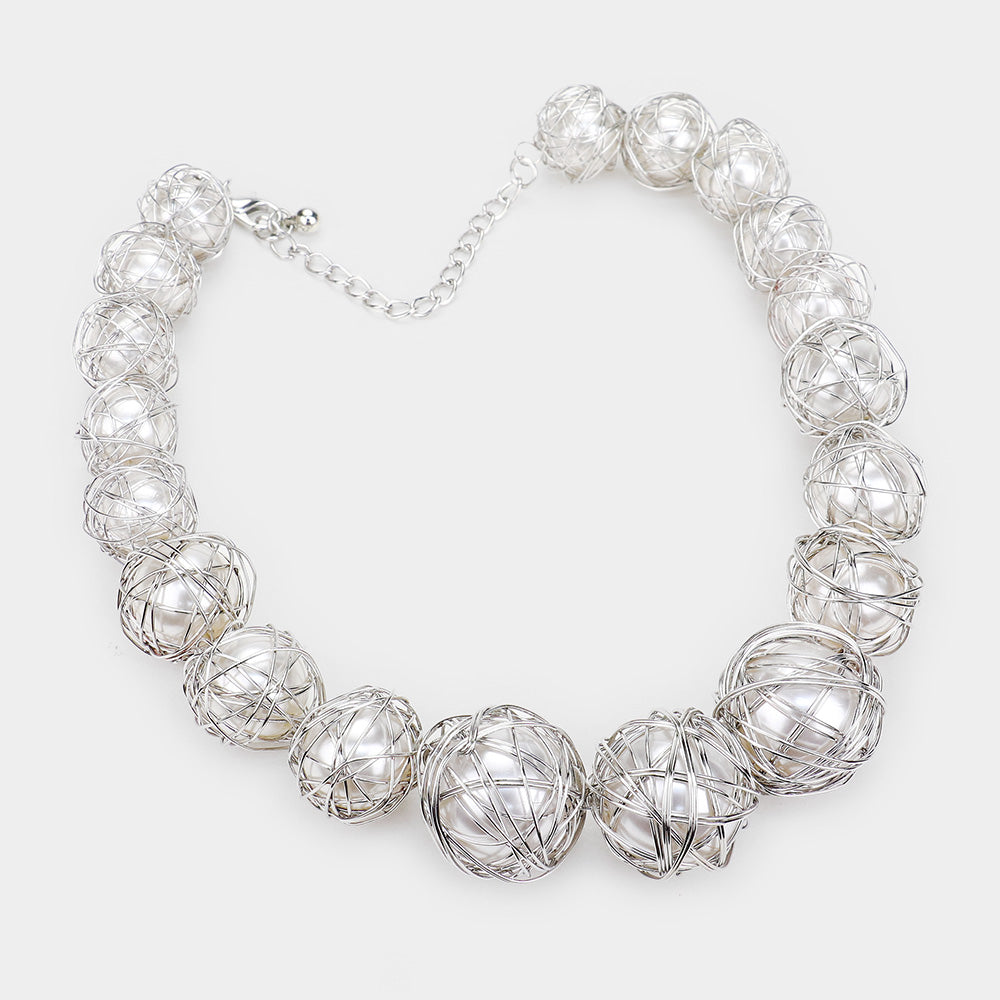 iLLASPARKZ Wire Wrap Statement Collar Necklace