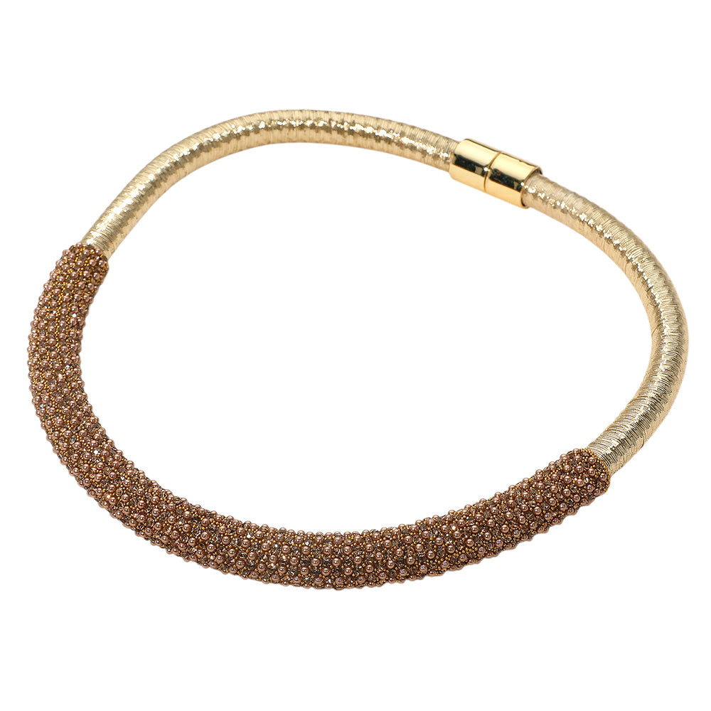 iLLASPARKZ Bling Studded Metal Wire Wrapped Magnetic Necklace