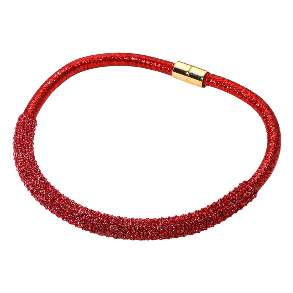 iLLASPARKZ Bling Studded Metal Wire Wrapped Magnetic Necklace