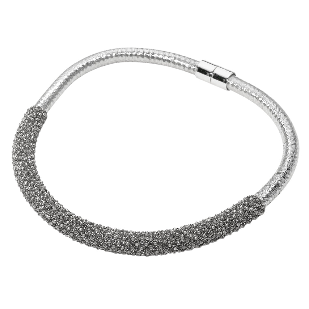 iLLASPARKZ Bling Studded Metal Wire Wrapped Magnetic Necklace