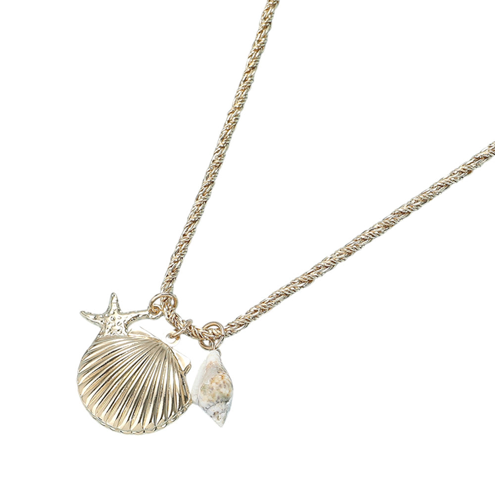 iLLASPARKZ Metal Seashell Starfish Puka Shell Pendant Charm Necklace