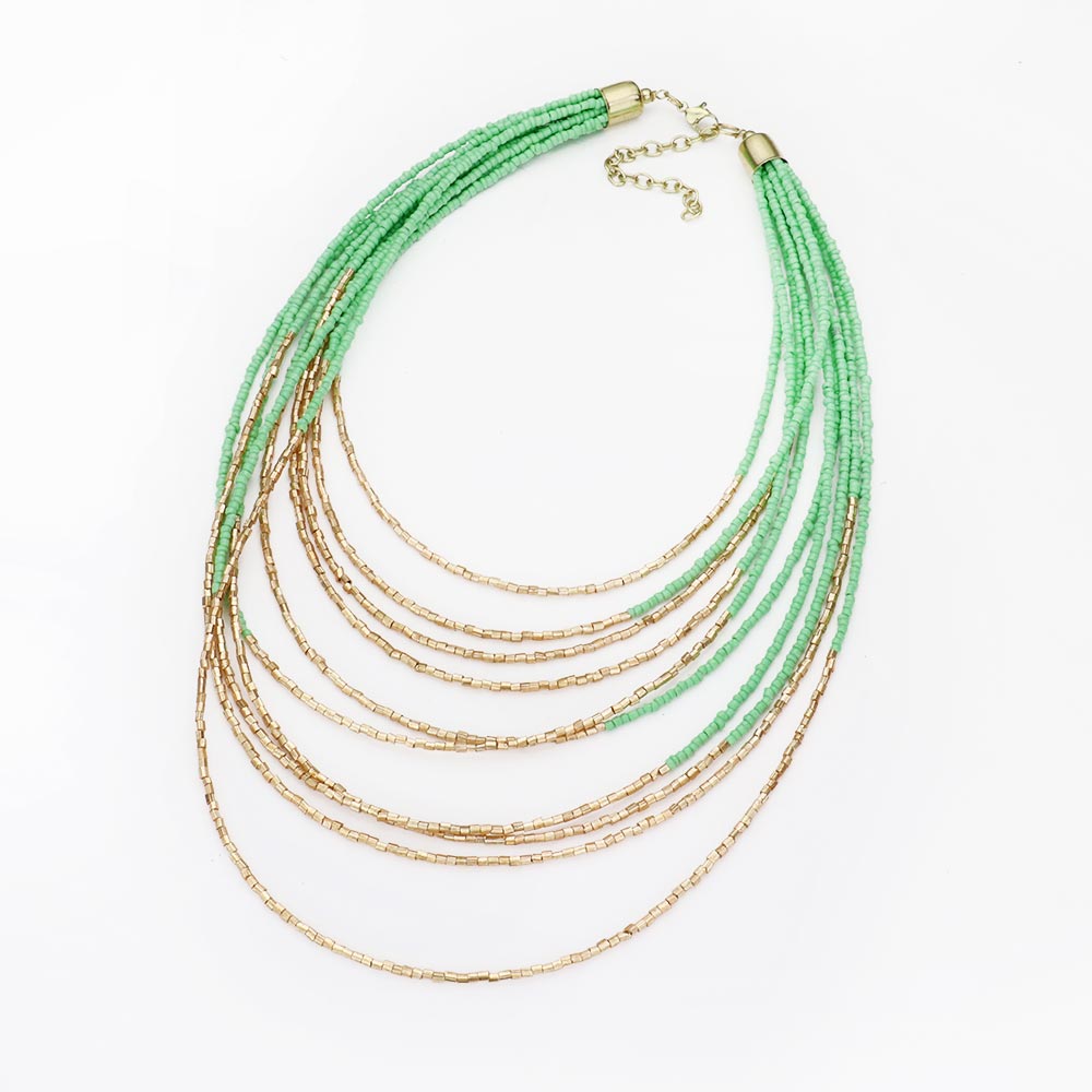 iLLASPARKZ Beaded Multi Layered Bib Necklace