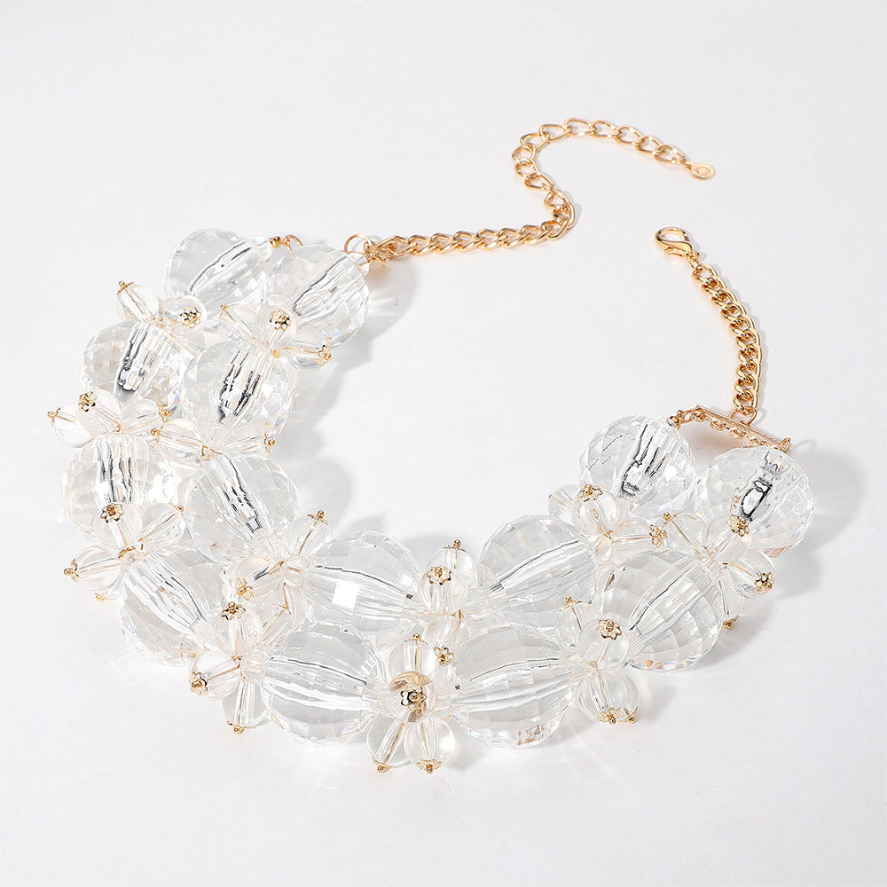 iLLASPARKZ Oversized Acrylic Ball Beaded Double Layered Statement Necklace