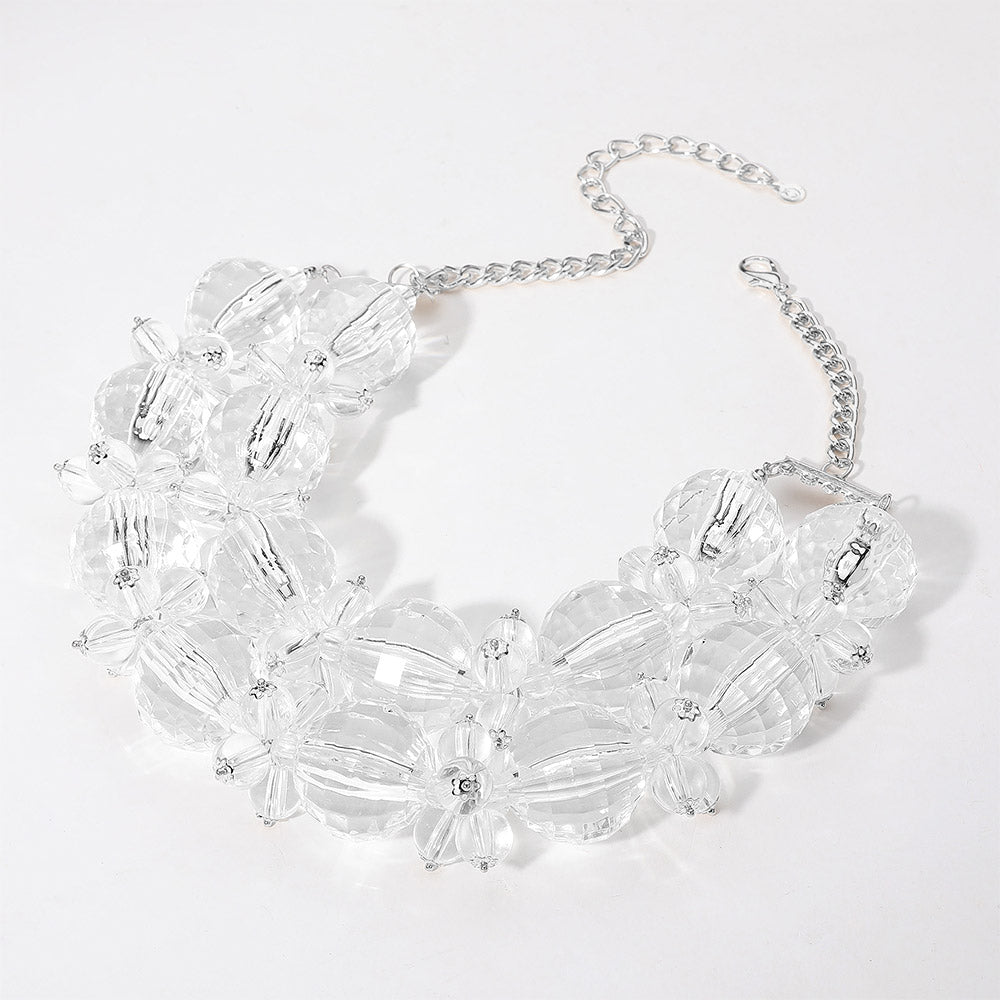 iLLASPARKZ Oversized Acrylic Ball Beaded Double Layered Statement Necklace