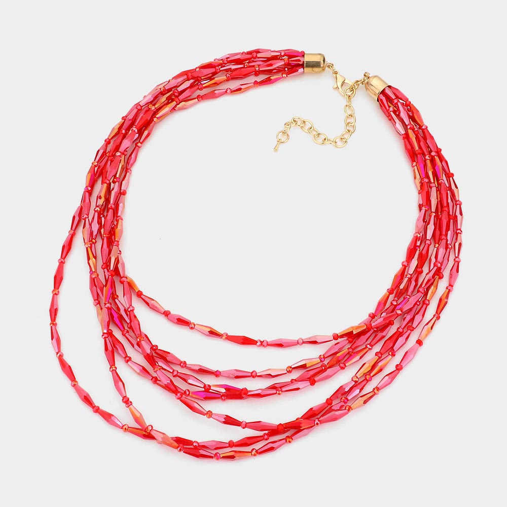 iLLASPARKZ Multi Layered Beaded Bib Necklace