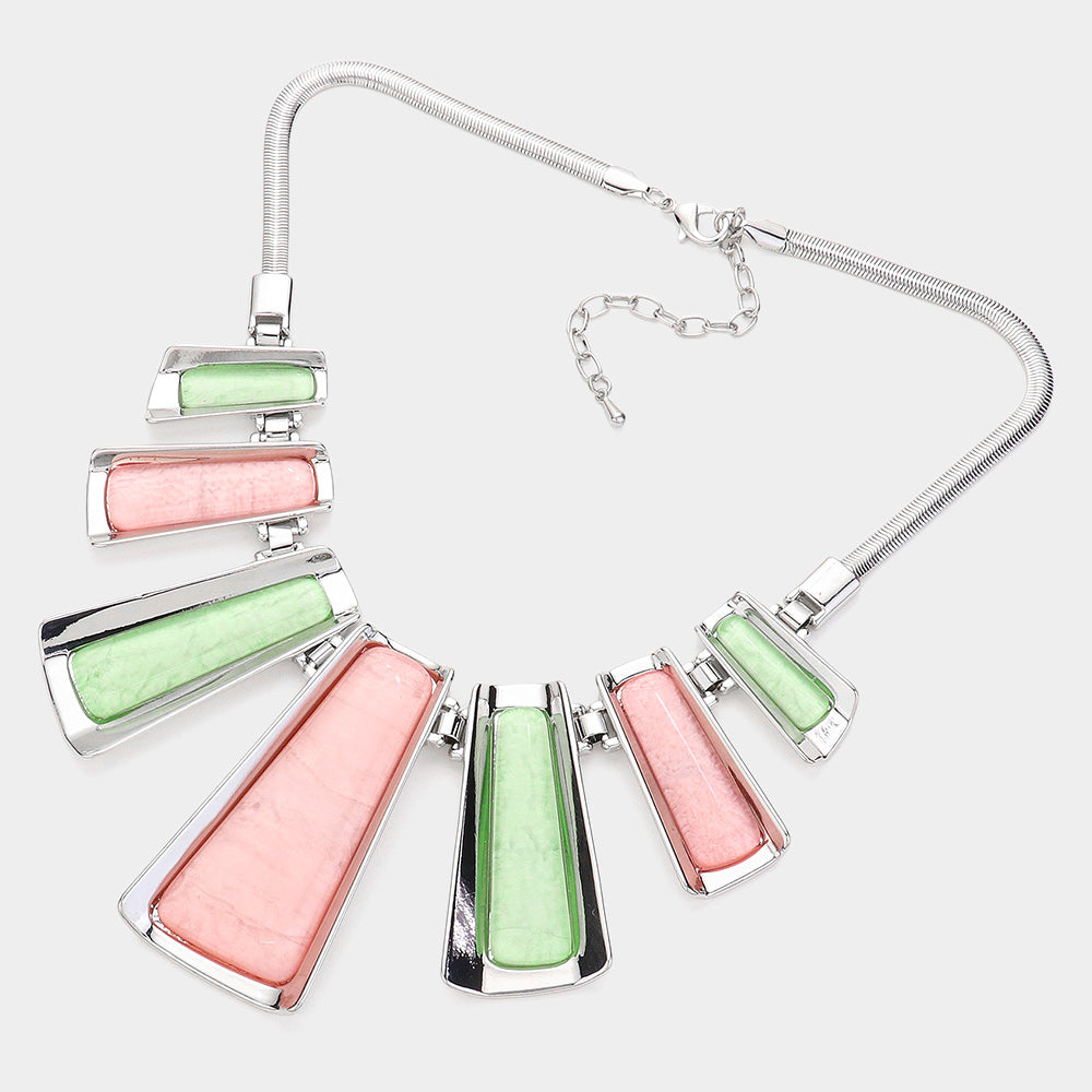 iLLASPARKZ Enamel Bar Metal Chain Necklace