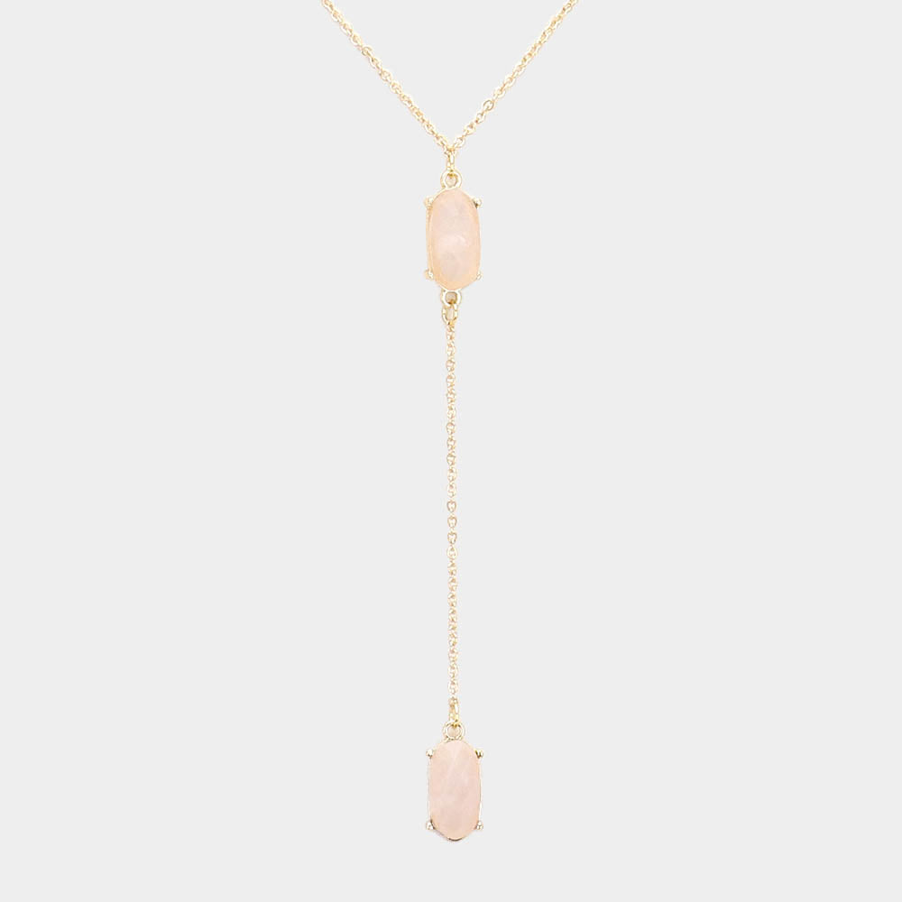 iLLASPARKZ Semi Precious Stone Lariat Drop Necklace