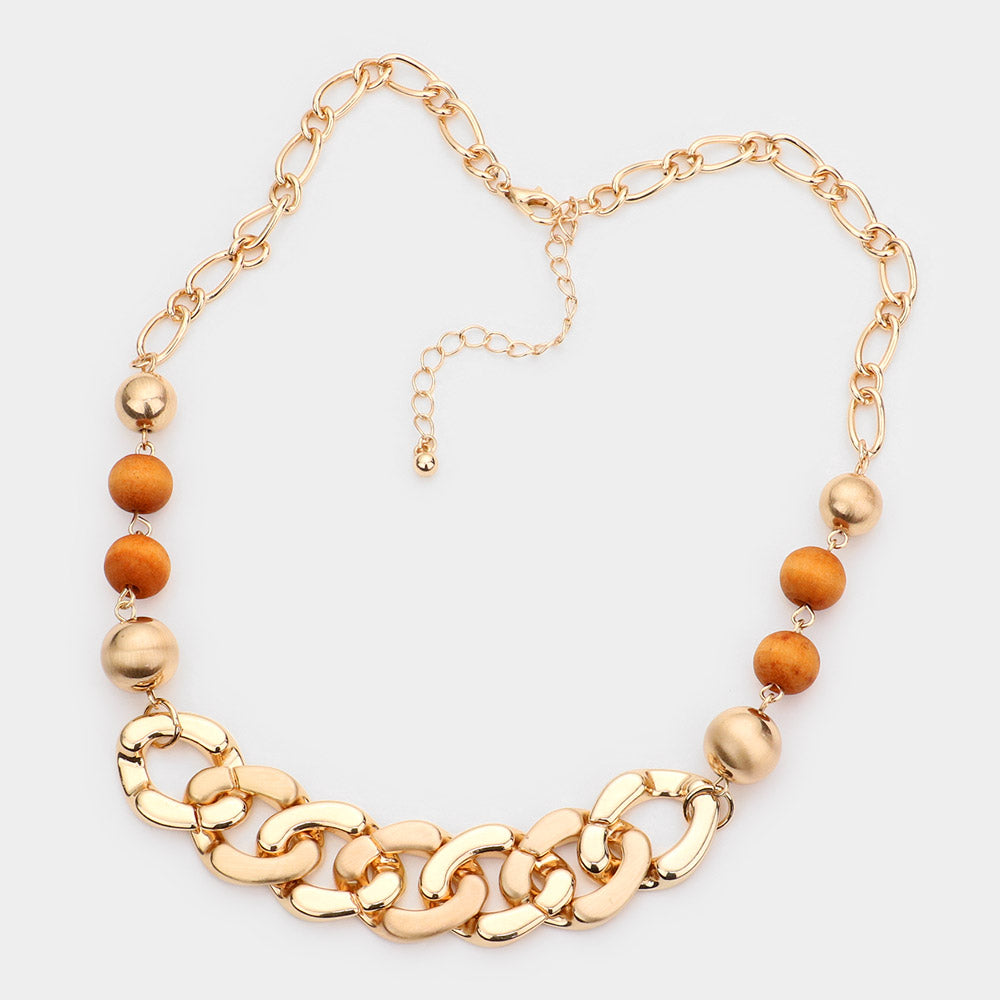 iLLASPARKZ Wood Beads Chain Necklace