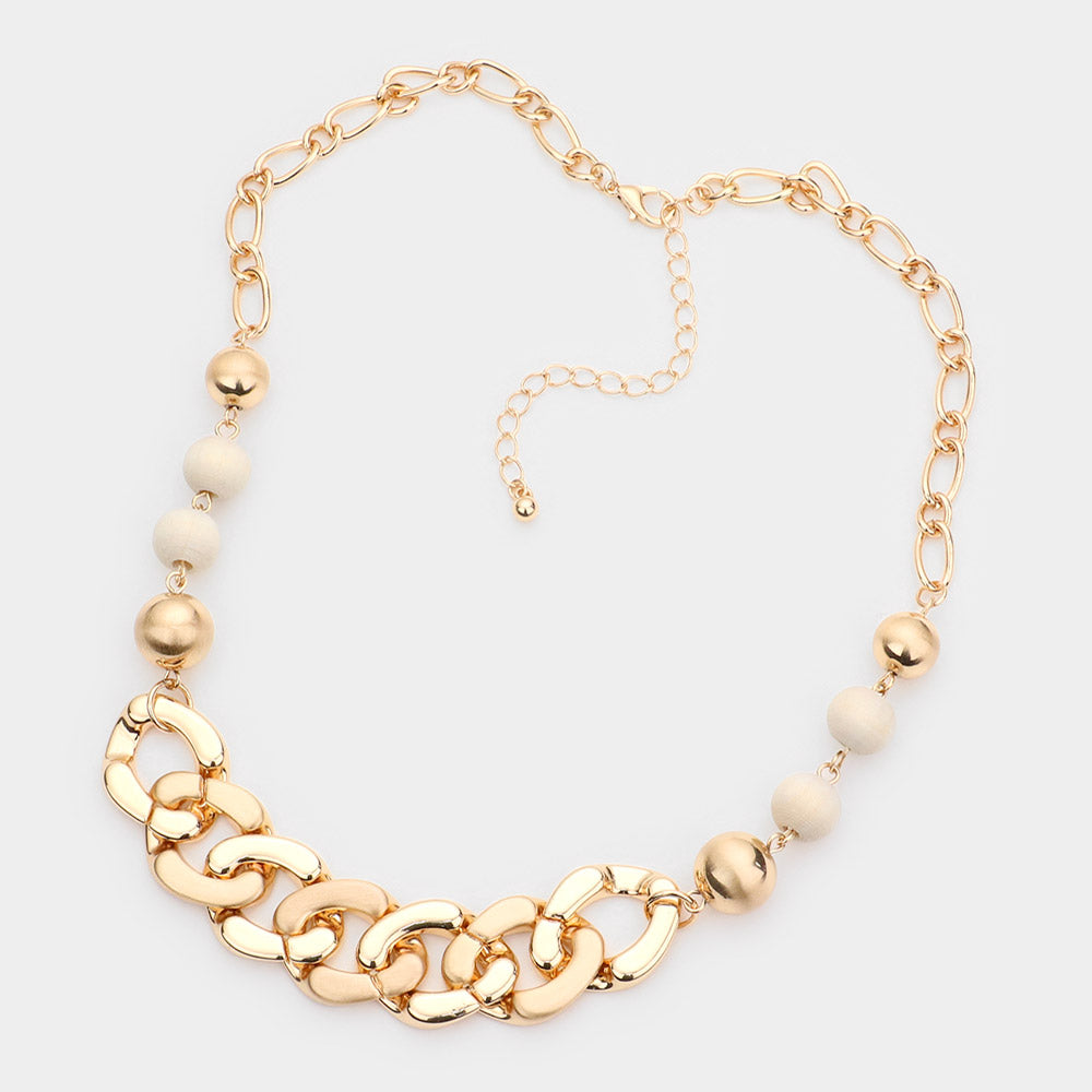 iLLASPARKZ Wood Beads Chain Necklace