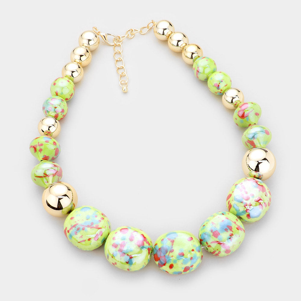 iLLASPARKZ Acrylic Paint Resin Ball Necklace