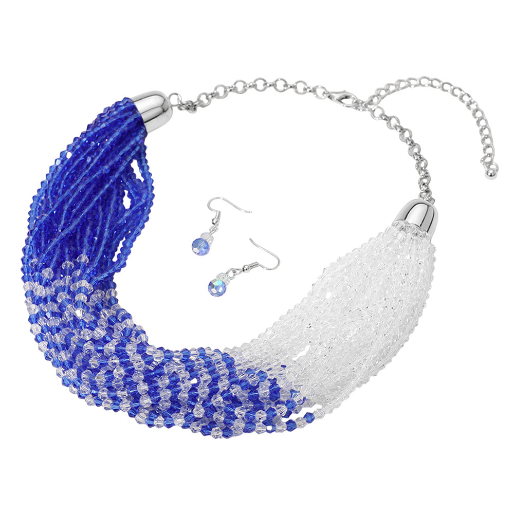 iLLASPARKZ Faceted Beaded Multi Layered Strand Statement Necklace