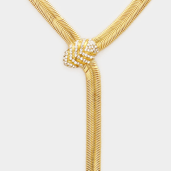 iLLASPARKZ Snake Chain with Crystal Stone Necklace