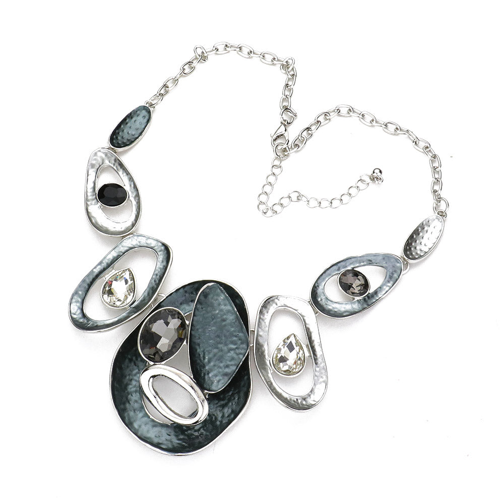 iLLASPARKZ Stone Embellished Abstract Colored Metal Necklace