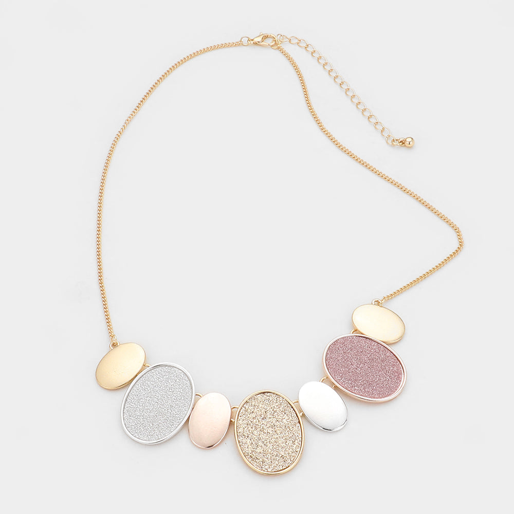 iLLASPARKZ Glitter Statement Metal Bib Necklace