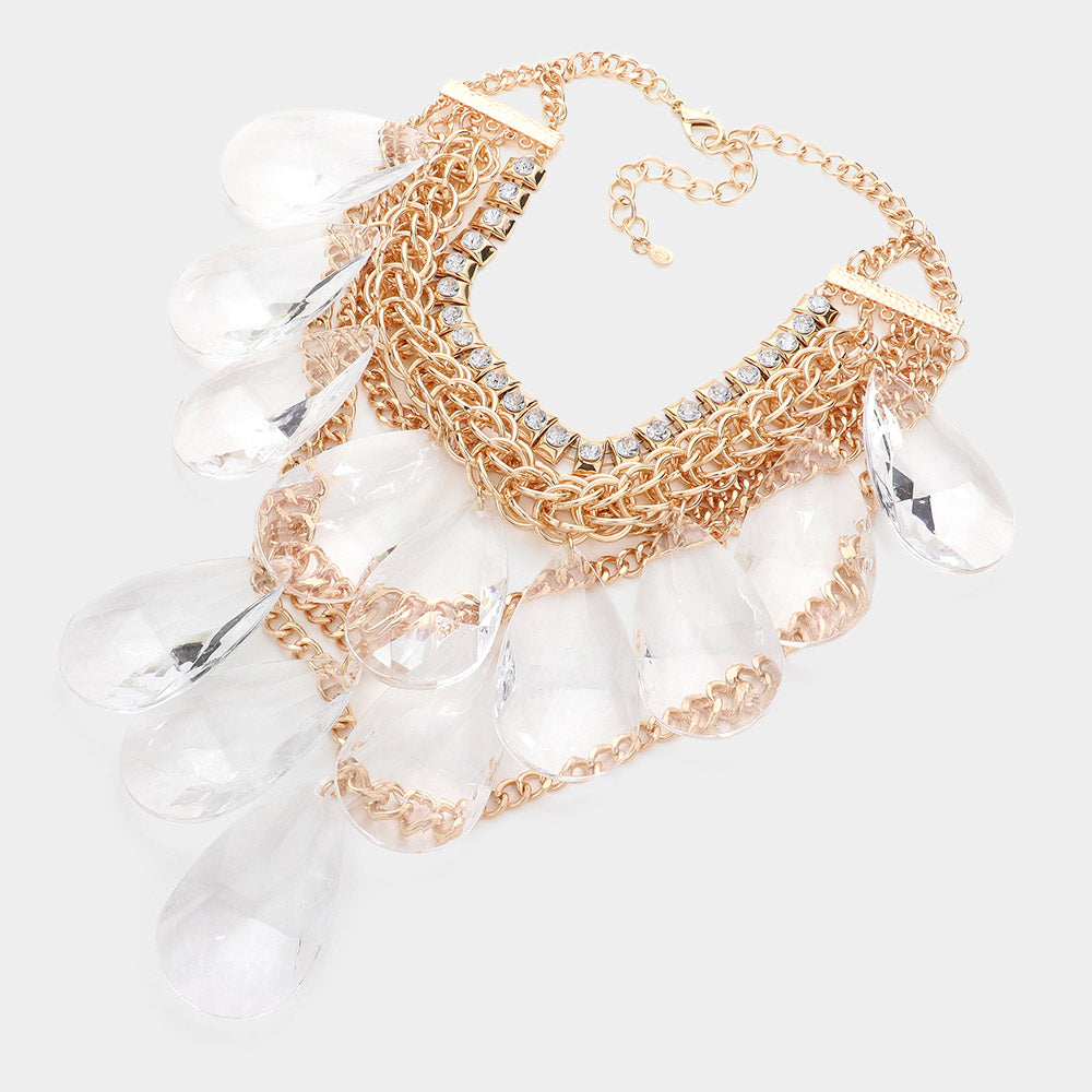 iLLASPARKZ Lucite Teardrop Cluster Statement Necklace