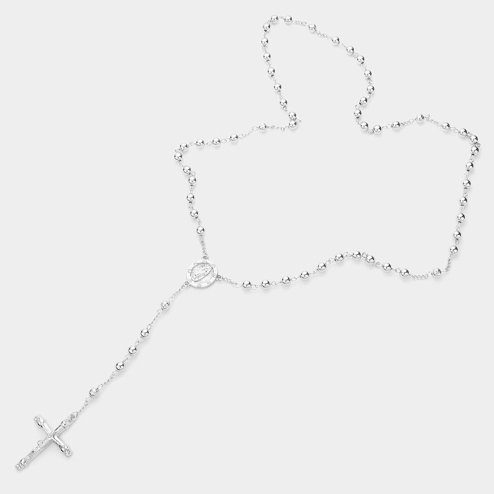 iLLASPARKZ Crucifix Pendant Beaded Y Rosary Necklace