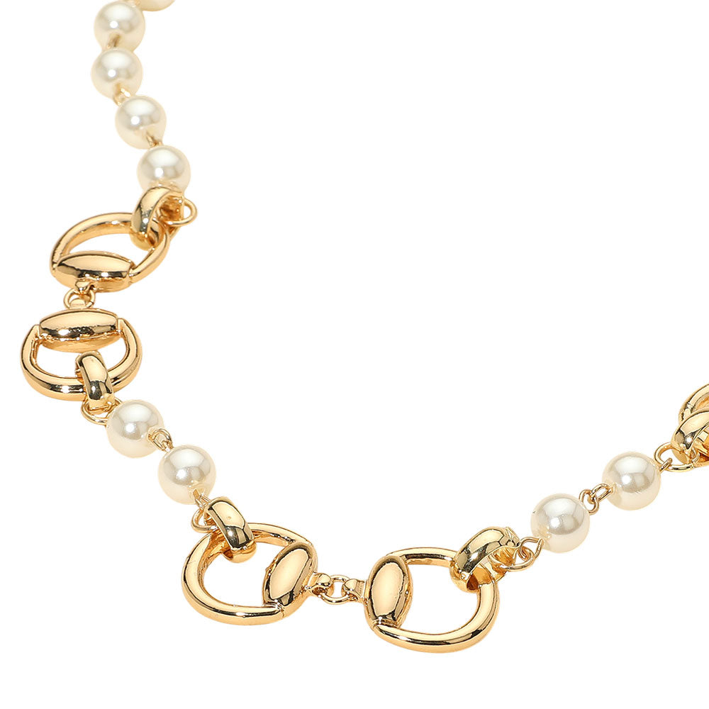 iLLASPARKZ Metal Link Pearl Necklace