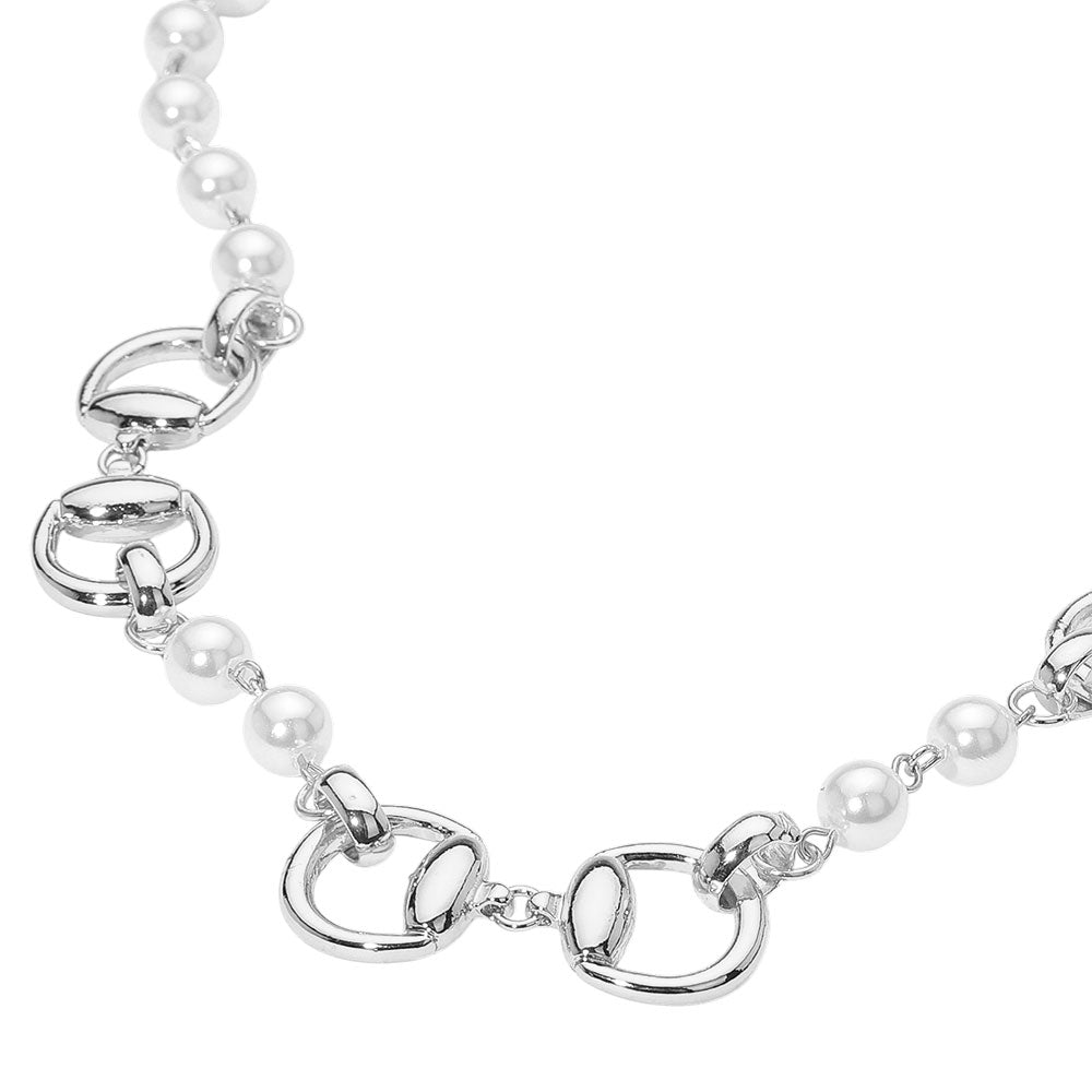 iLLASPARKZ Metal Link Pearl Necklace