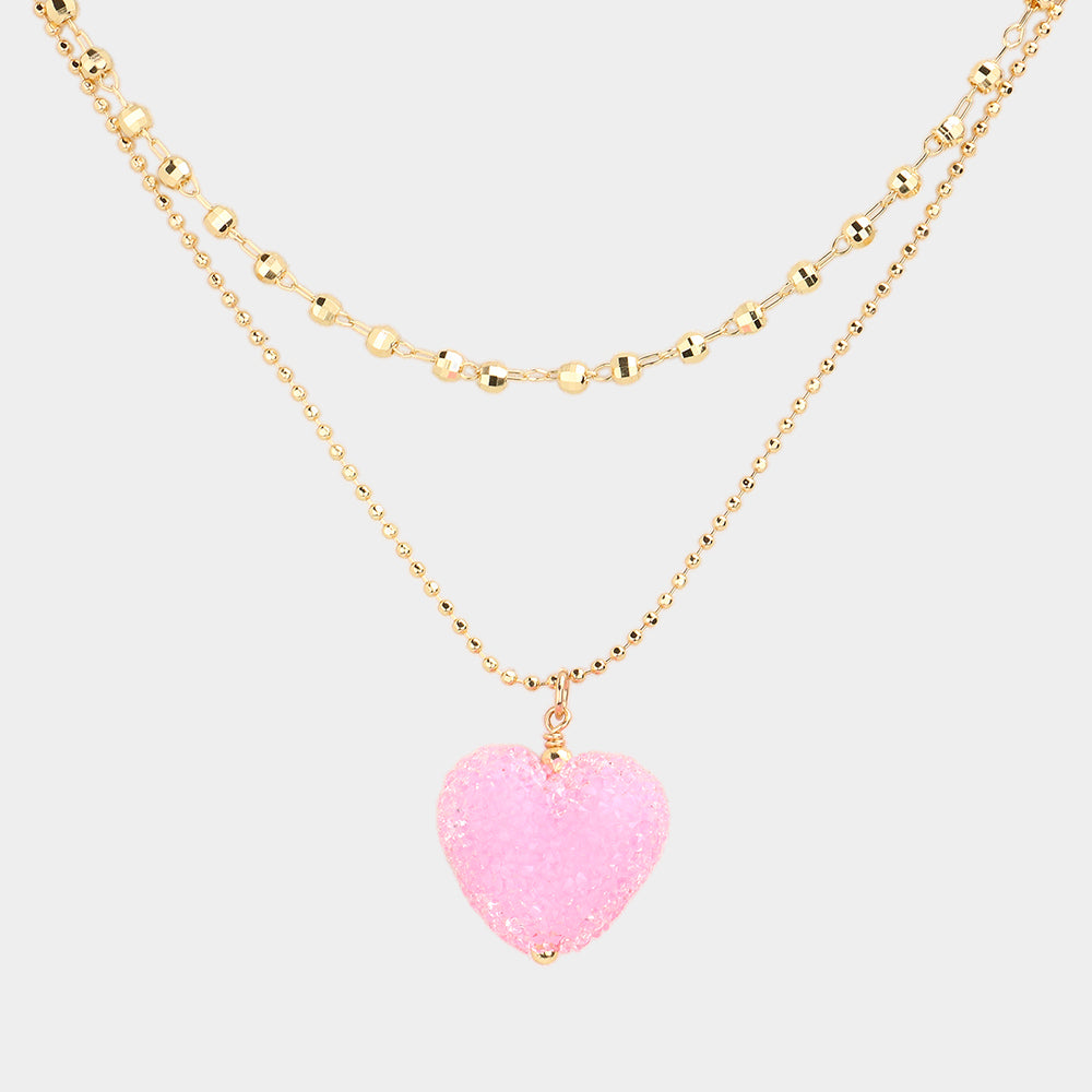 iLLASPARKZ Heart Pendant Double Layered Necklace