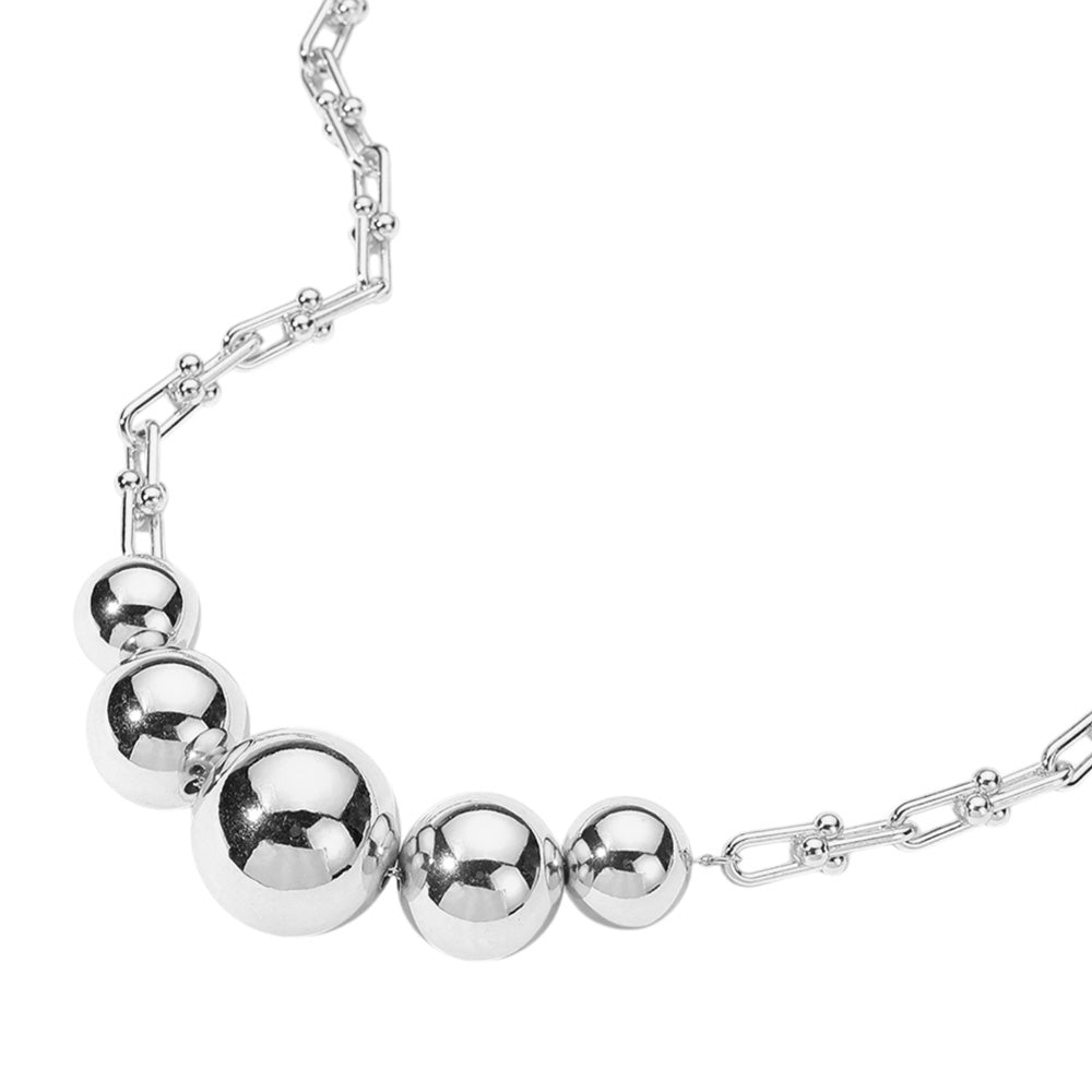 iLLASPARKZ Metal Ball Beaded Hardware Chain Necklace