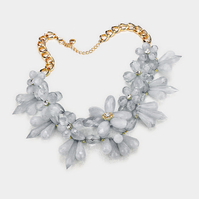 iLLASPARKZ Resin Flower Statement Necklace