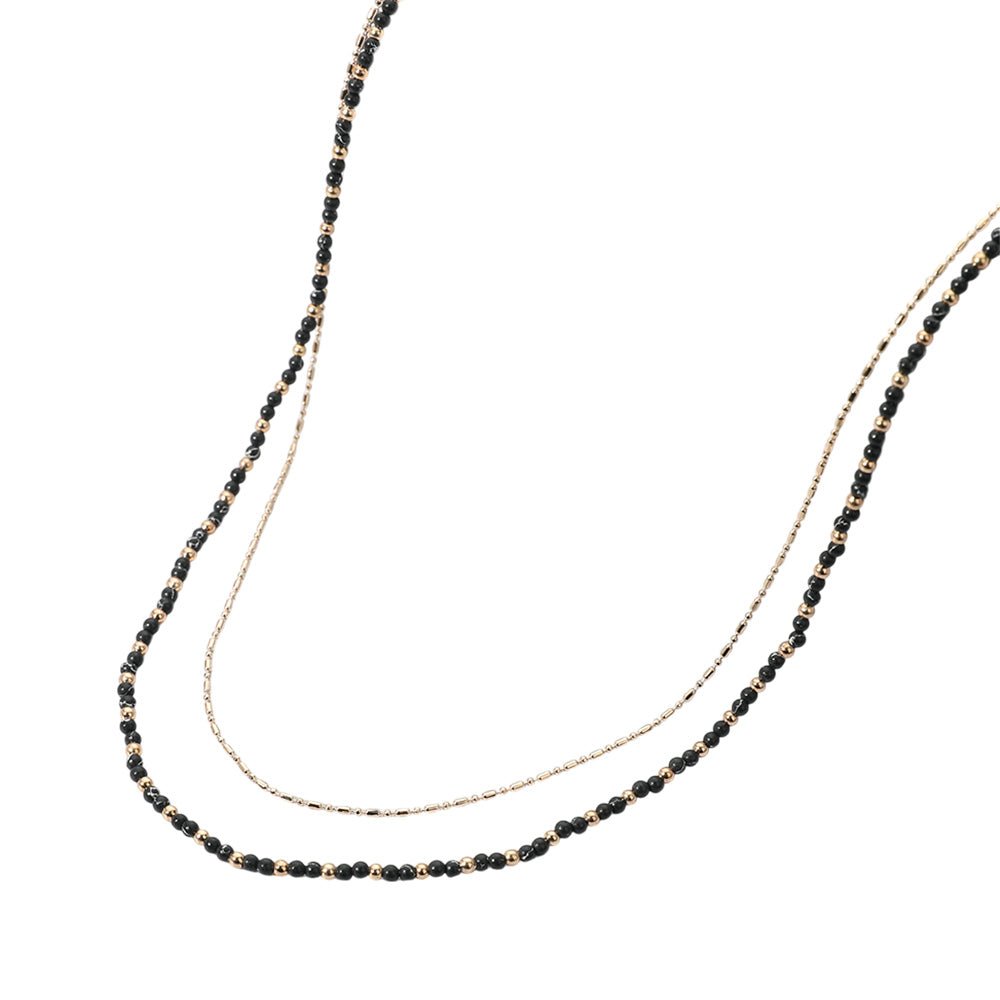 iLLASPARKZ Ball Beaded Metal Chai Layered Necklace