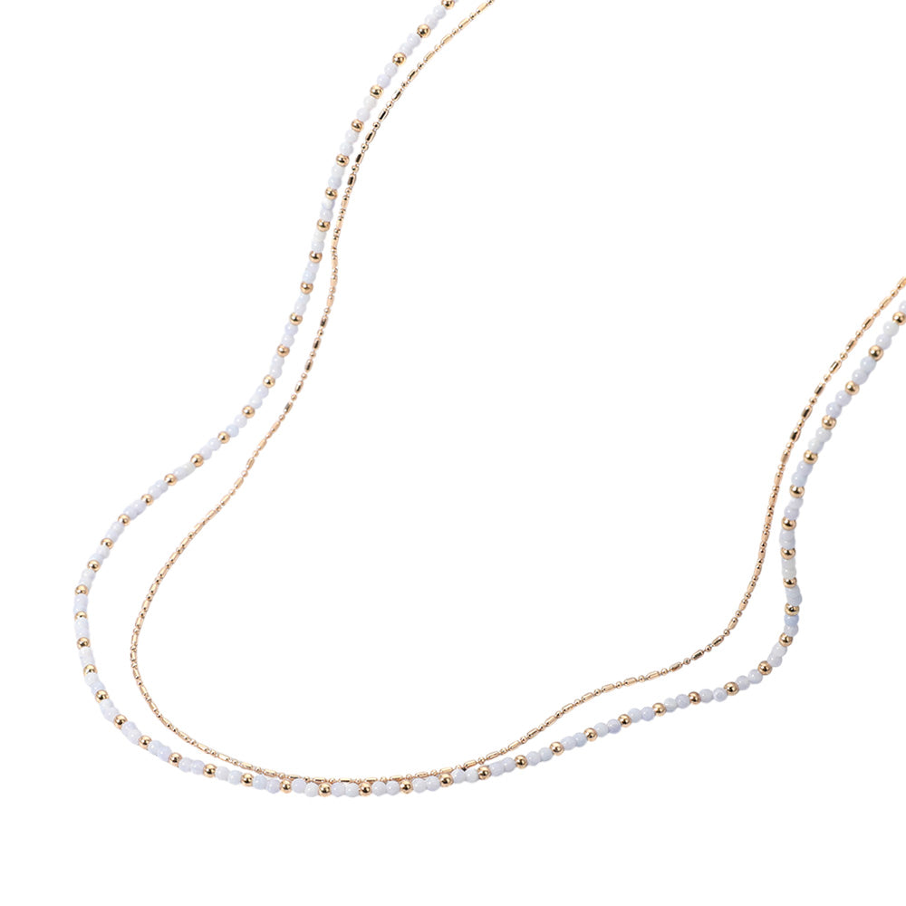 iLLASPARKZ Ball Beaded Metal Chai Layered Necklace