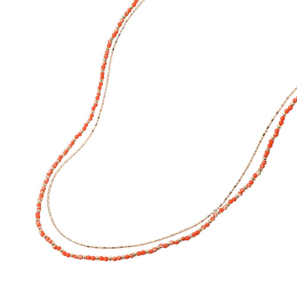 iLLASPARKZ Ball Beaded Metal Chai Layered Necklace
