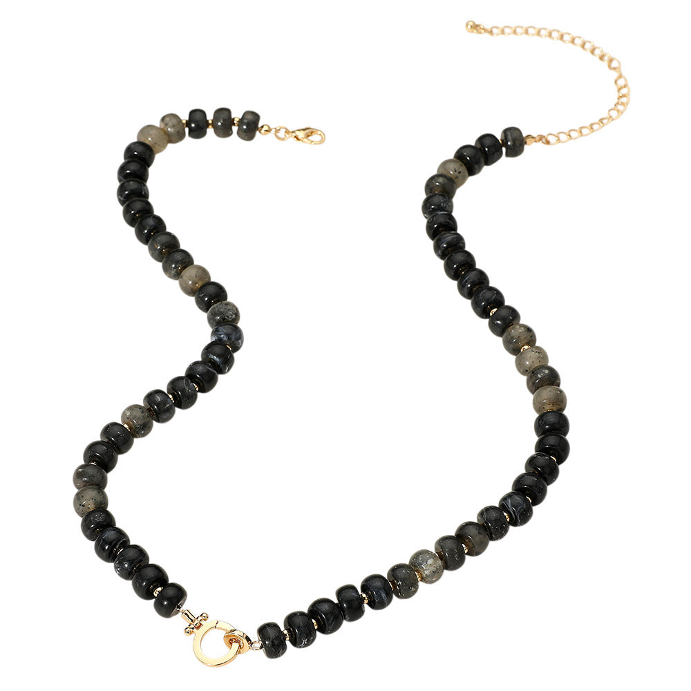 iLLASPARKZ Marbled Beaded Clasp Accent Necklace