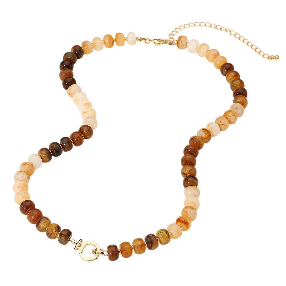 iLLASPARKZ Marbled Beaded Clasp Accent Necklace