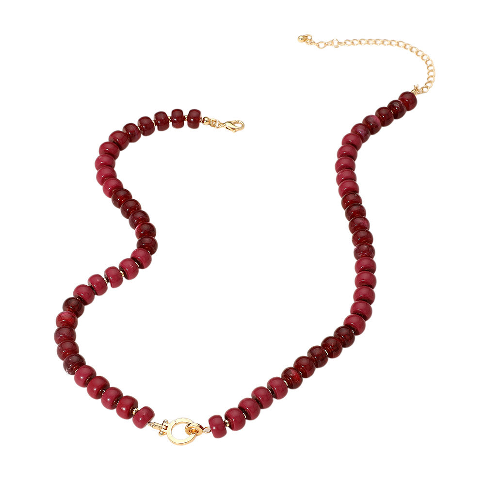 iLLASPARKZ Marbled Beaded Clasp Accent Necklace