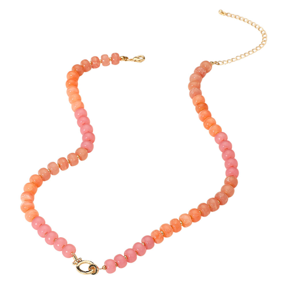 iLLASPARKZ Marbled Beaded Clasp Accent Necklace