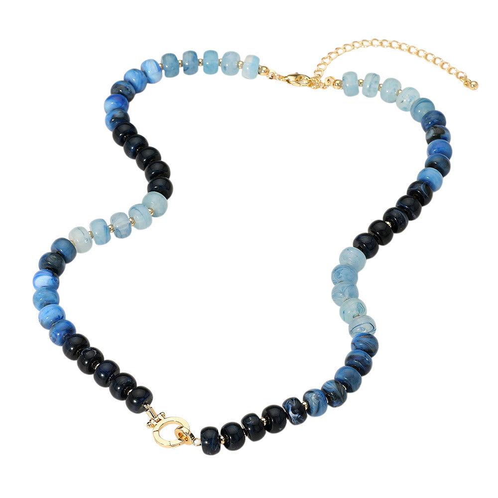 iLLASPARKZ Marbled Beaded Clasp Accent Necklace