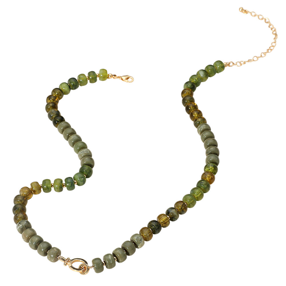 iLLASPARKZ Marbled Beaded Clasp Accent Necklace