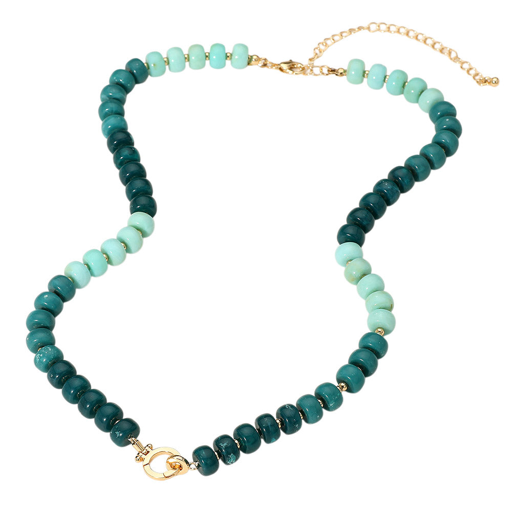 iLLASPARKZ Marbled Beaded Clasp Accent Necklace