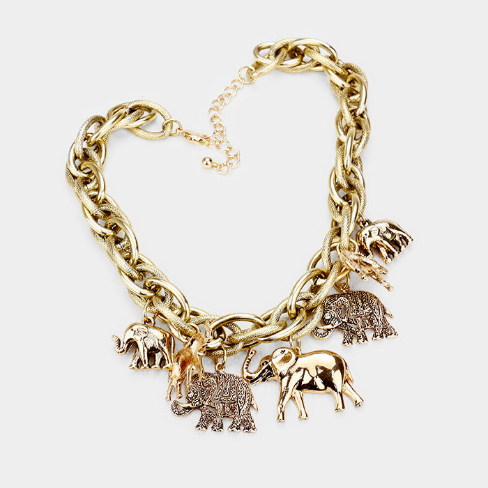 iLLASPARKZ Elephant Fringe Chain Necklace