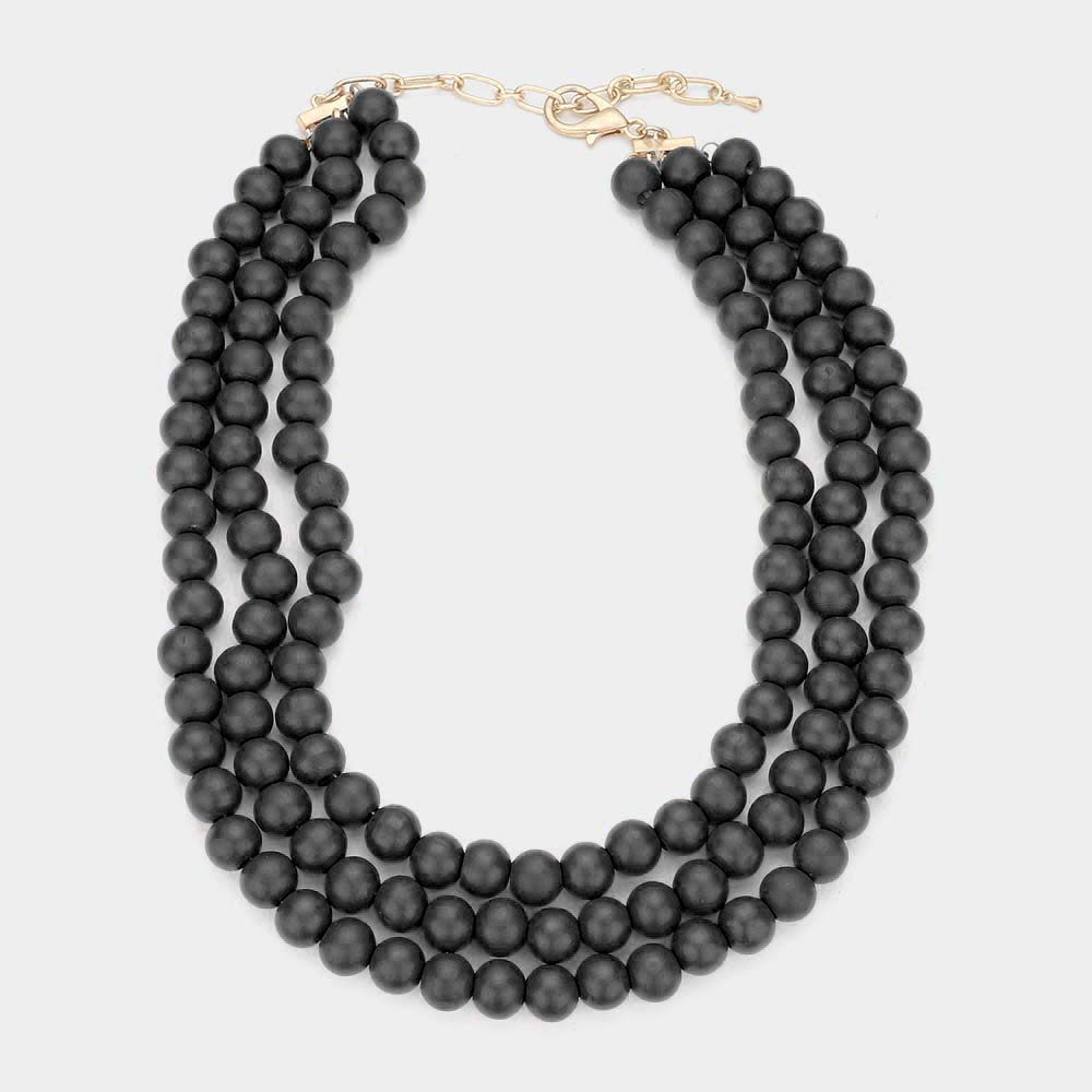 iLLASPARKZ Triple Layered Wood Necklace