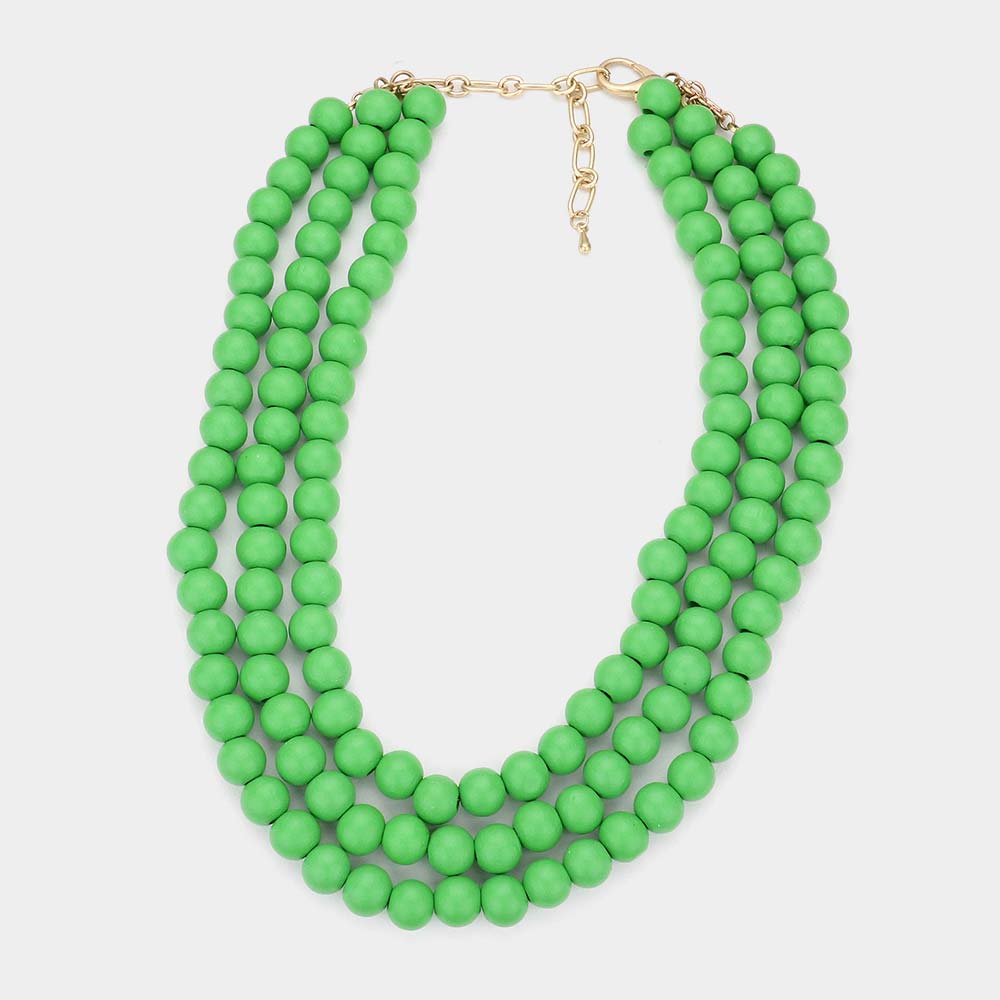 iLLASPARKZ Triple Layered Wood Necklace
