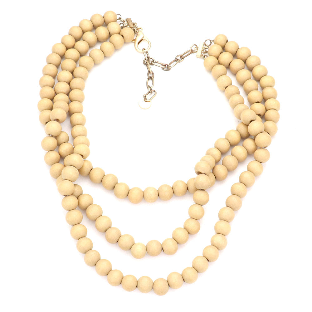 iLLASPARKZ Triple Layered Wood Necklace