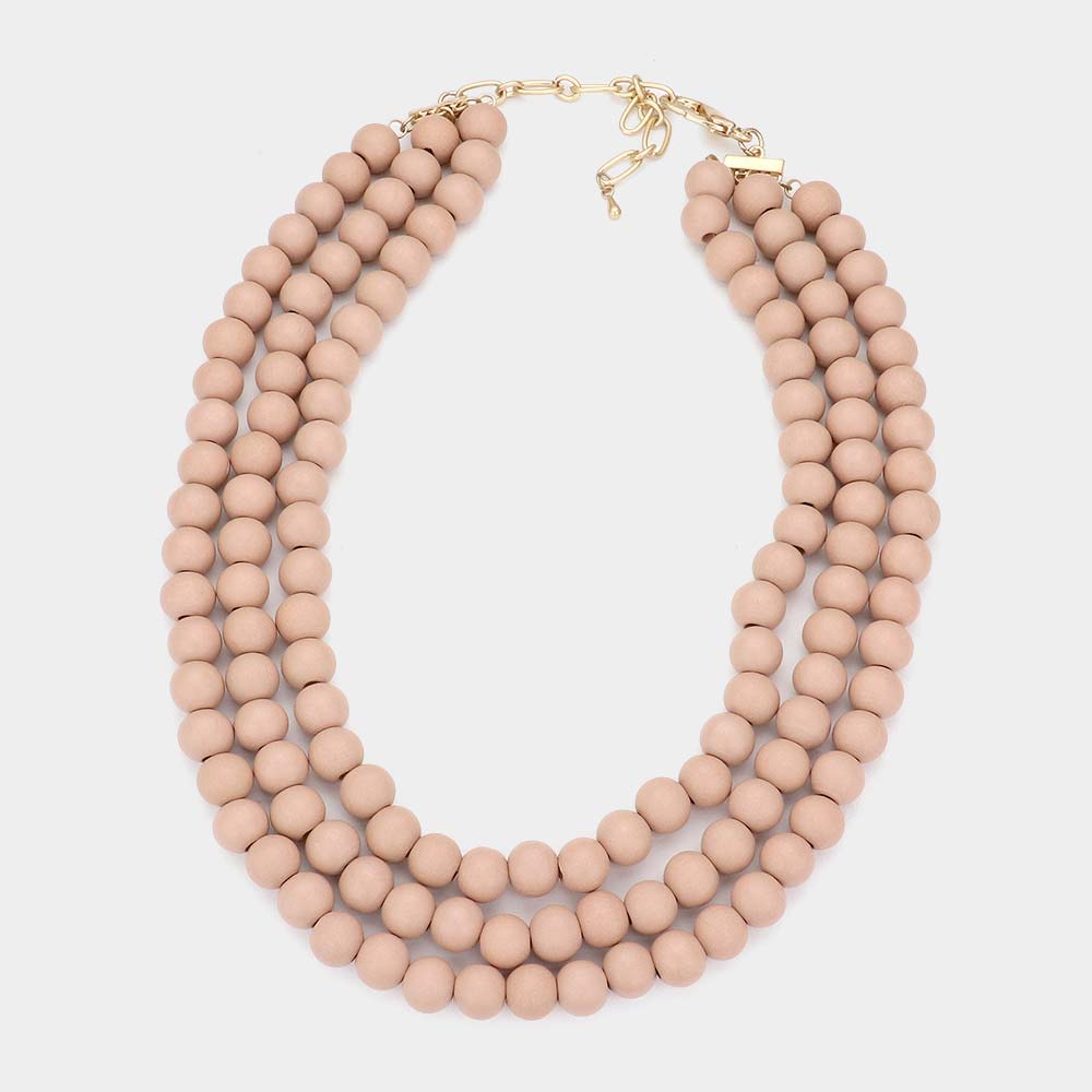 iLLASPARKZ Triple Layered Wood Necklace