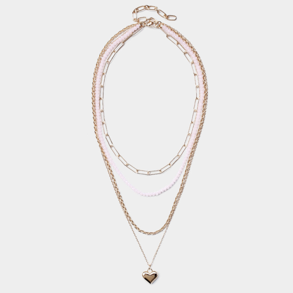 iLLASPARKZ Metal Heart Pendant Multi Layered Necklace