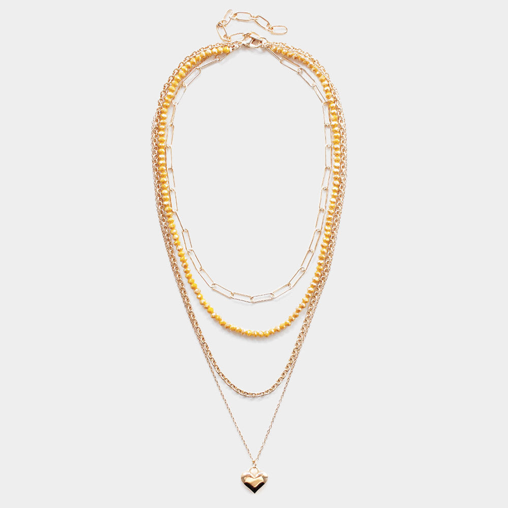 iLLASPARKZ Metal Heart Pendant Multi Layered Necklace
