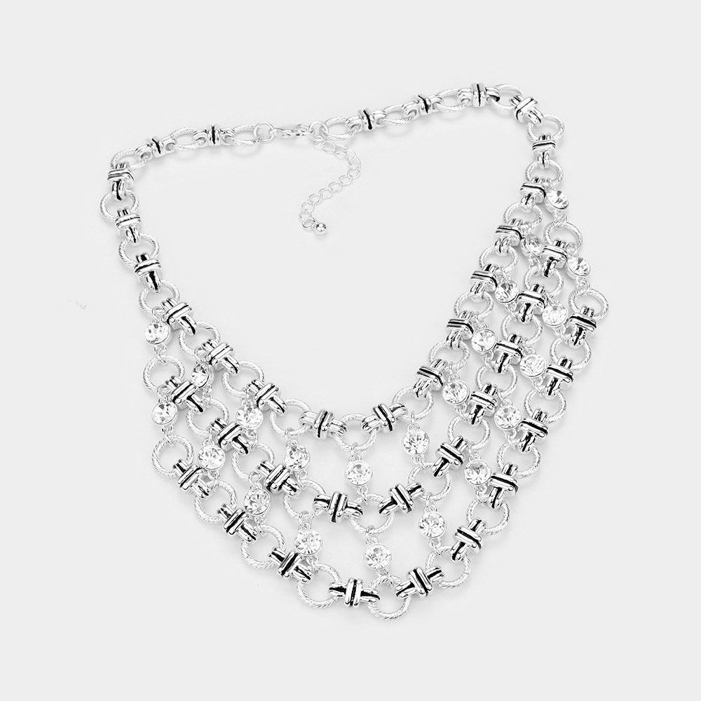 iLLASPARKZ Metal Open Circle Vine Cluster Collar Necklace