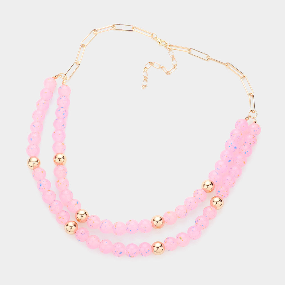 iLLASPARKZ Paint Splash Beaded Double Layered Necklace
