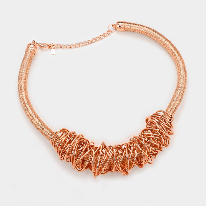 iLLASPARKZ Wrapped wire & metallic cord necklace