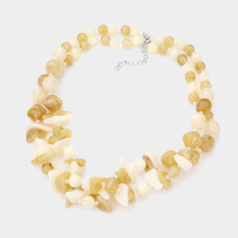 iLLASPARKZ Marble Beads Double Layered Necklace