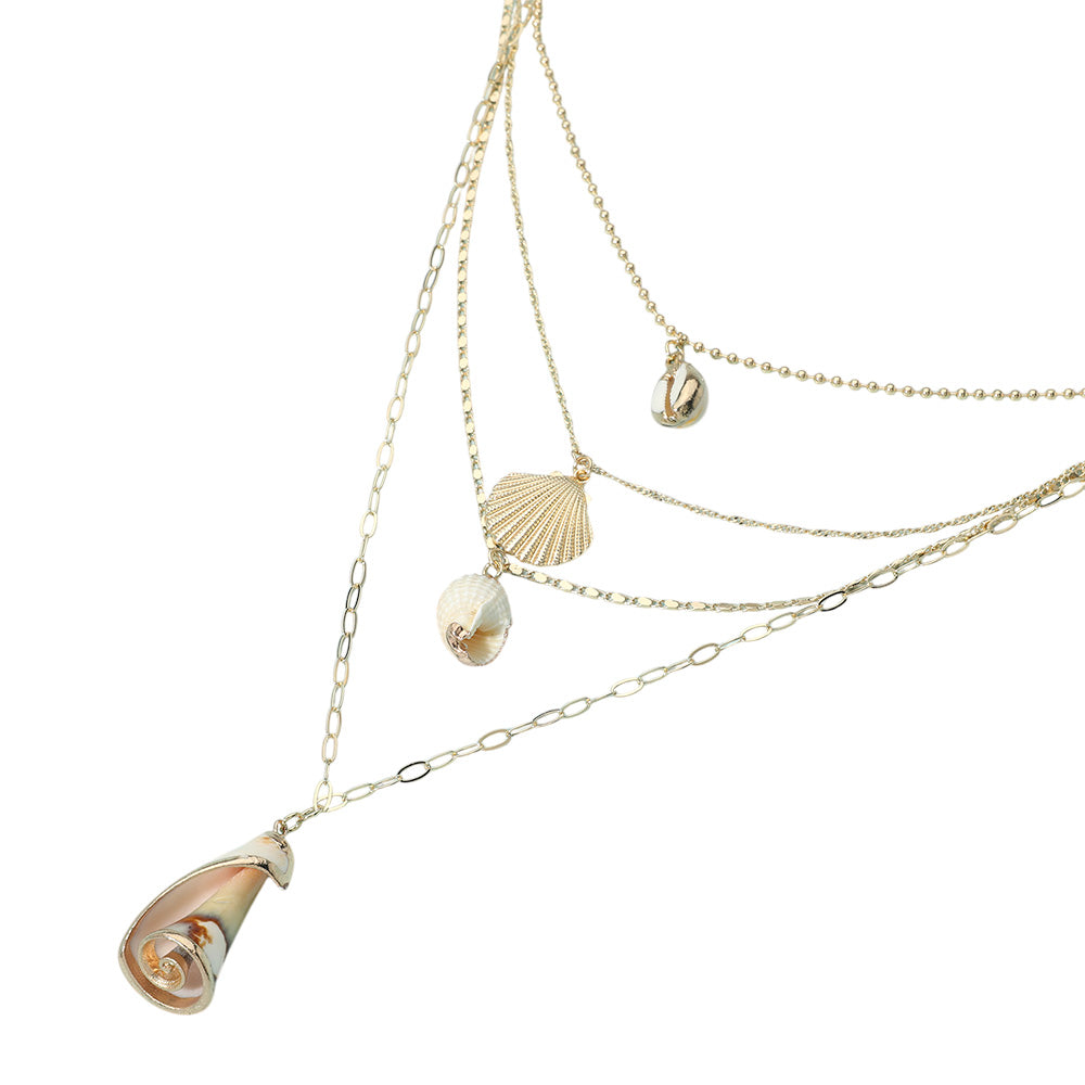 iLLASPARKZ Seashell Pendant Layered Necklace